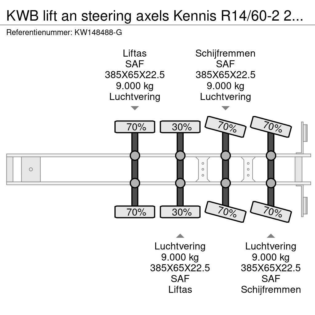  Kwb lift an steering axels Kennis R14/60-2 2015 Pritschenauflieger
