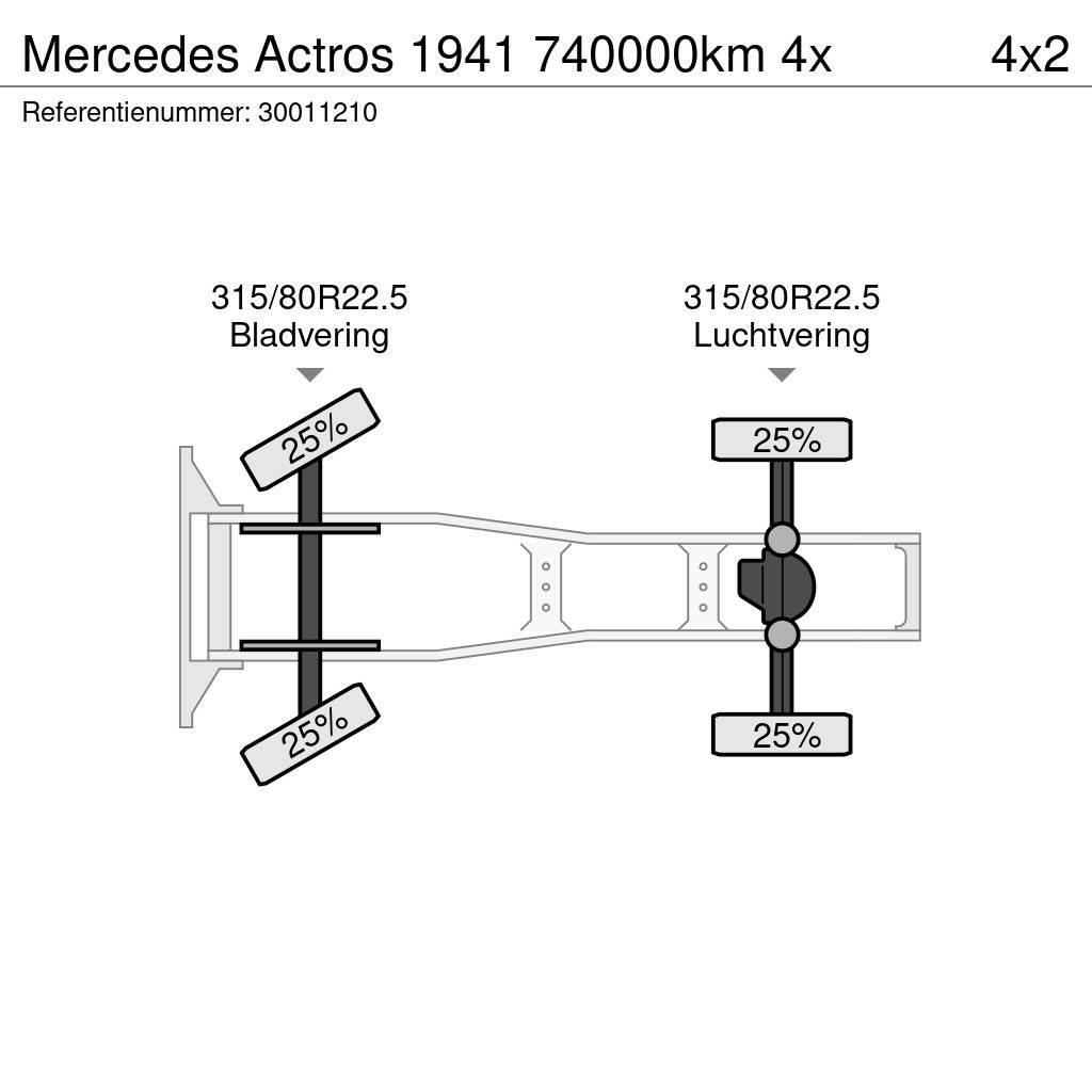 Mercedes-Benz Actros 1941 740000km 4x Sattelzugmaschinen
