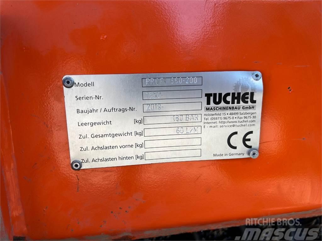 Tuchel Profi 660 kost - 200 cm. bred / Opsamler - kasse - Radlader