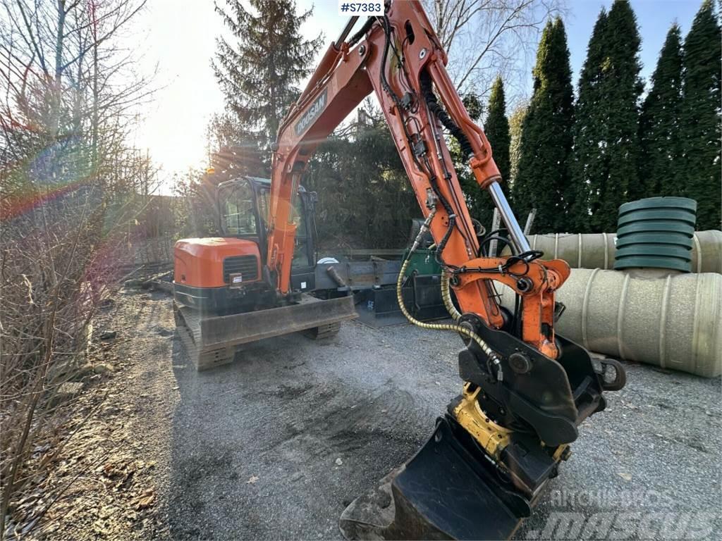 Doosan DX60R B Excavator with Engcon rotor and tools SEE  Minibagger < 7t