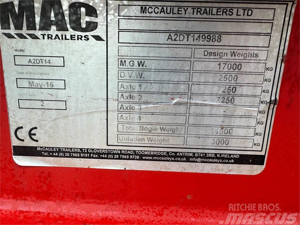  AG McCauley 14 Ton Dump Trailer, Oil & Air Brakes Kippanhänger