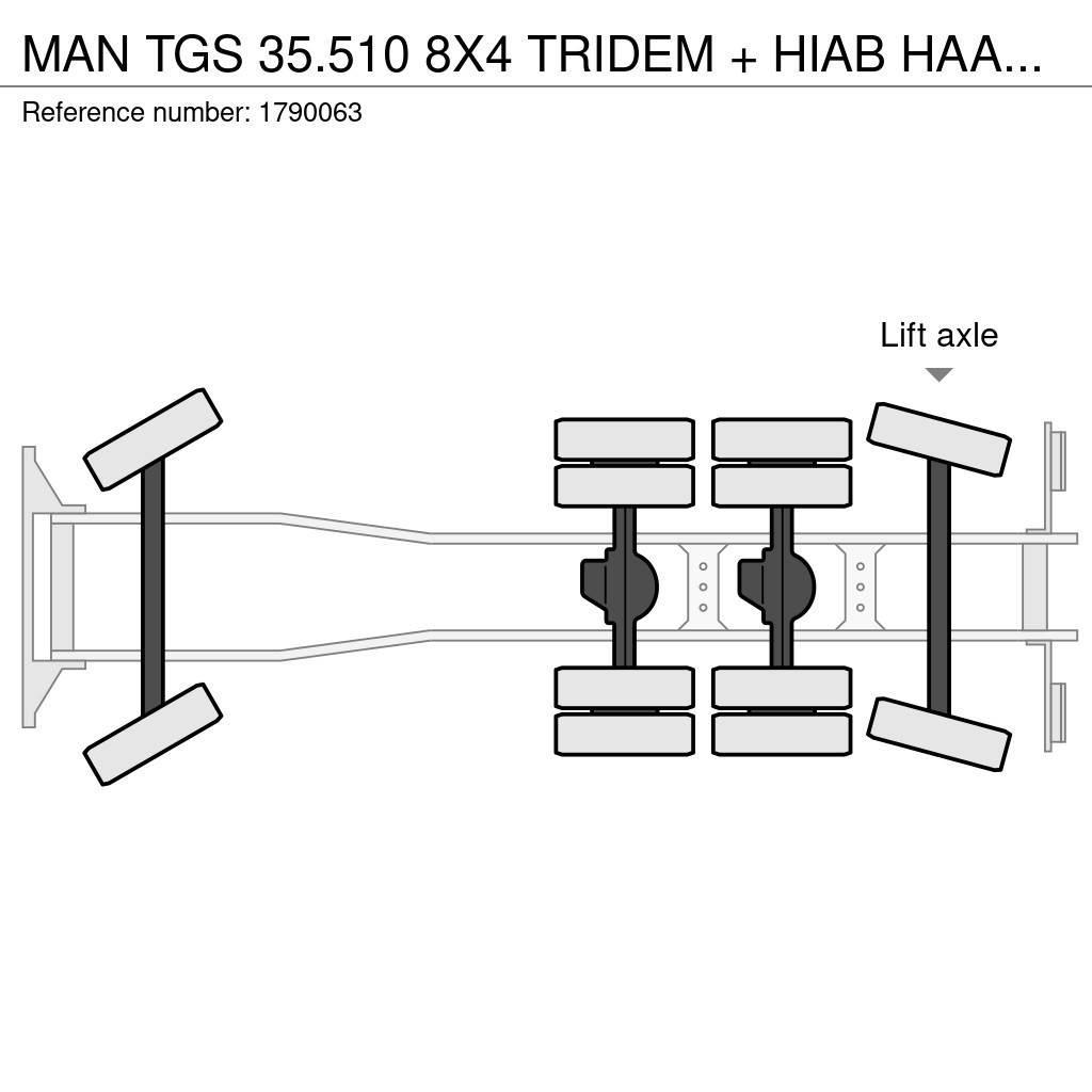 MAN TGS 35.510 8X4 TRIDEM + HIAB HAAKARM + PALFINGER P Kranwagen