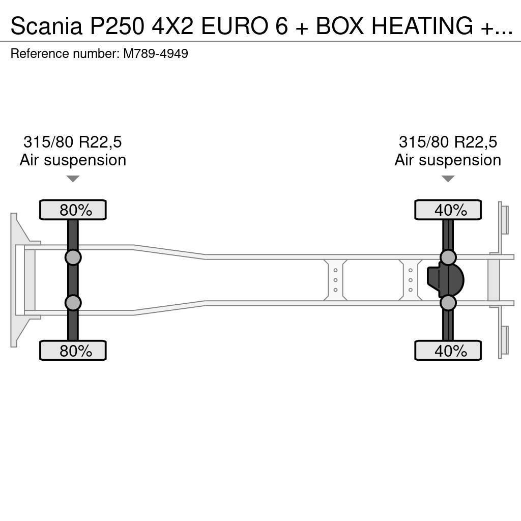 Scania P250 4X2 EURO 6 + BOX HEATING + SIDE OPENING BOX + Kofferaufbau