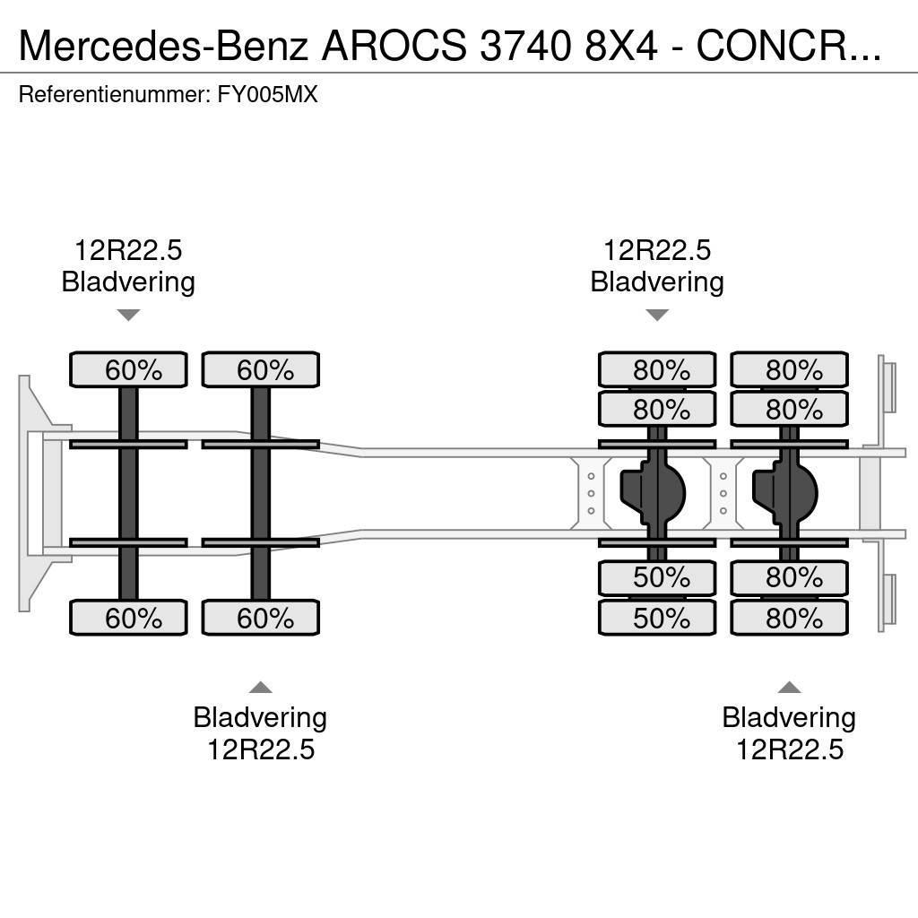 Mercedes-Benz AROCS 3740 8X4 - CONCRETE MIXER 9 M3 EKIPMAN Betonmischer