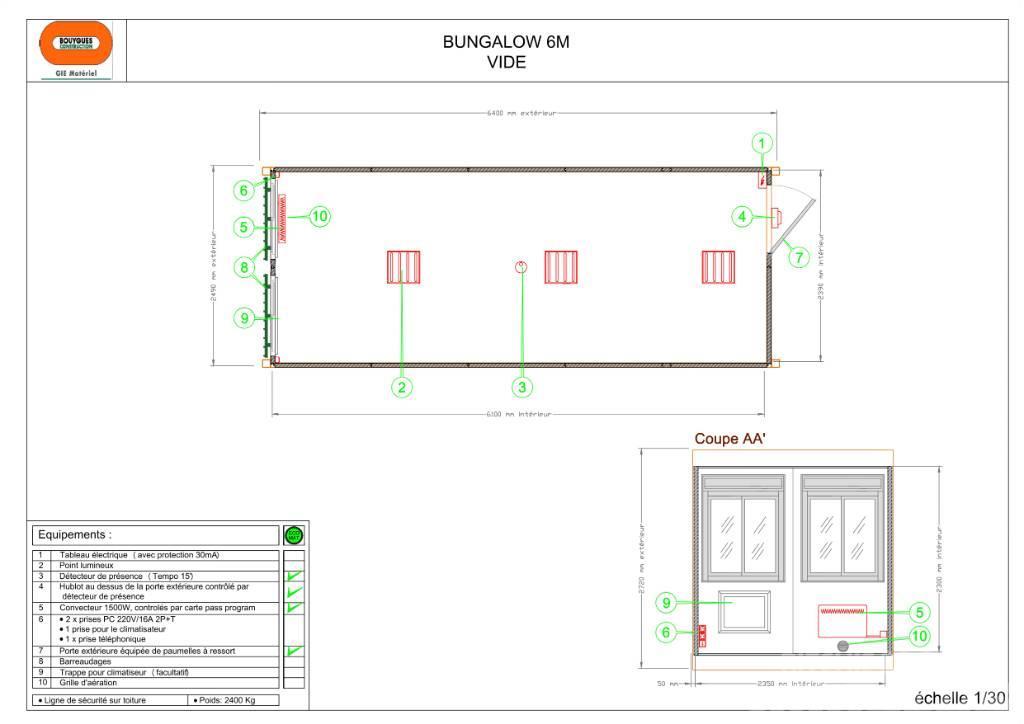  Bungalow 6 m Bureau vide Bauwagen