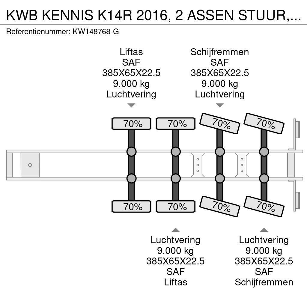  Kwb KENNIS K14R 2016, 2 ASSEN STUUR, 2 LIFT, SAF D Pritschenauflieger