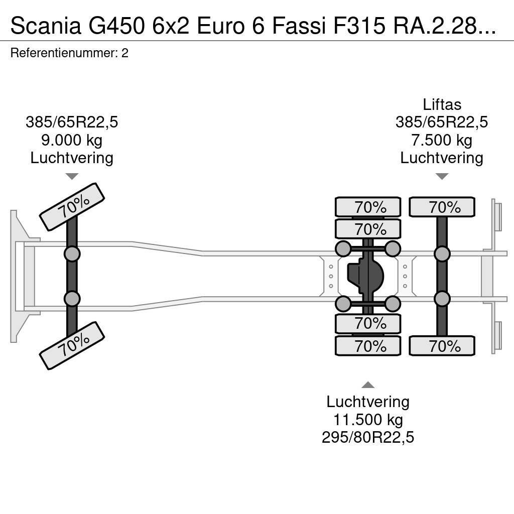 Scania G450 6x2 Euro 6 Fassi F315 RA.2.28E-Dynamic 8 x Hy Kranen voor alle terreinen