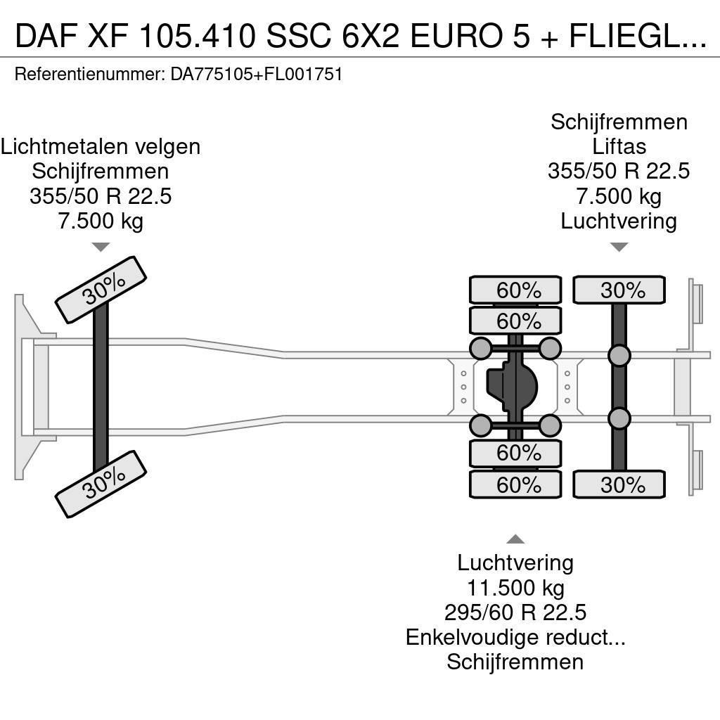 DAF XF 105.410 SSC 6X2 EURO 5 + FLIEGL 2 AXLE Kühlkoffer