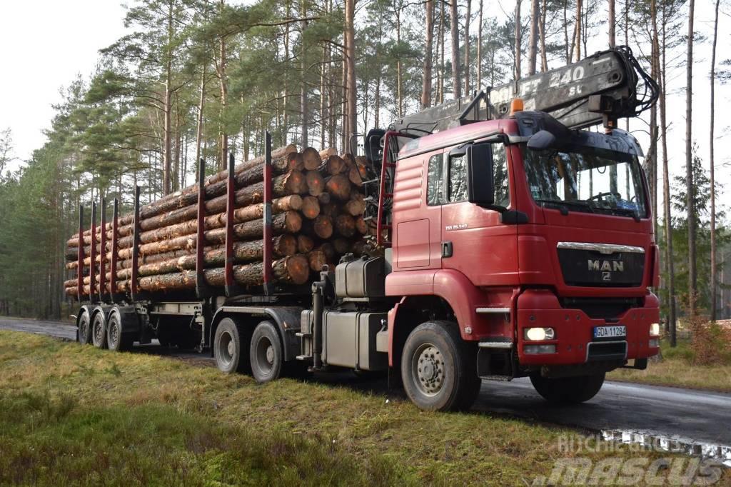 MAN TGS 26.540 6X6 z dźwigiem do przewozu drewna Holztransporter