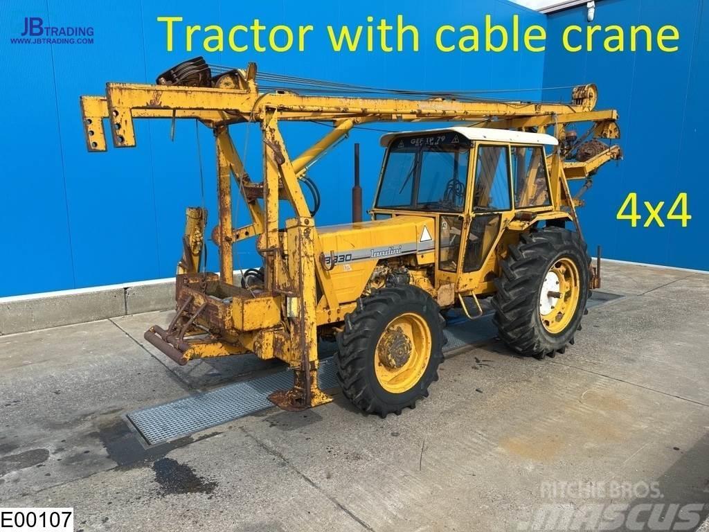 Landini 8830 4x4, Tractor with cable crane, drill rig Traktoren