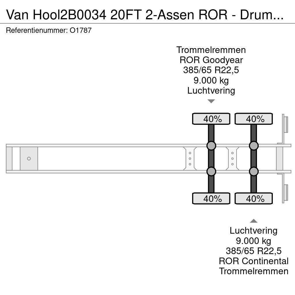 Van Hool 2B0034 20FT 2-Assen ROR - DrumBrakes - Airsuspensi Containerauflieger