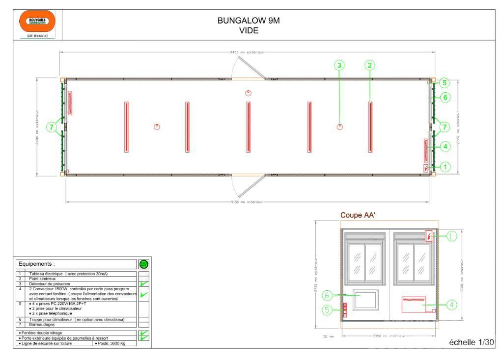  Bungalow 9 m Bureau vide Bauwagen