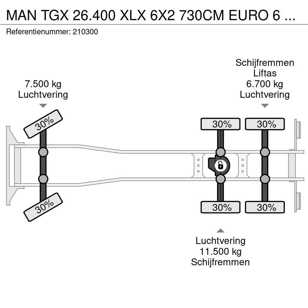 MAN TGX 26.400 XLX 6X2 730CM EURO 6 AHK NL Truck Wechselfahrgestell