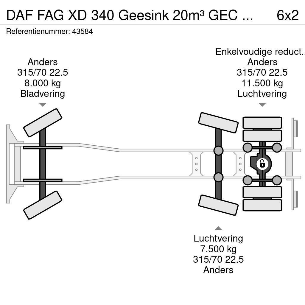 DAF FAG XD 340 Geesink 20m³ GEC Welvaarts weegsysteem Müllwagen