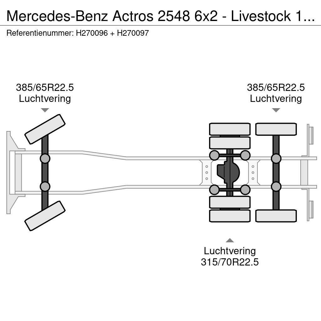 Mercedes-Benz Actros 2548 6x2 - Livestock 1 deck - Truck + Trail Tiertransporter