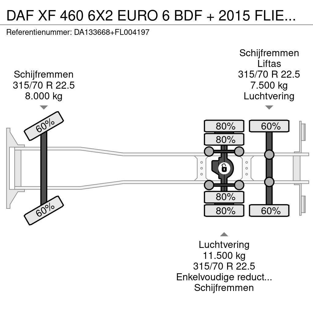 DAF XF 460 6X2 EURO 6 BDF + 2015 FLIEGL 2 AXLE Absetzkipper