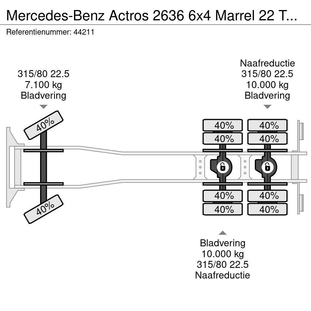 Mercedes-Benz Actros 2636 6x4 Marrel 22 Ton haakarmsysteem Manua Abrollkipper