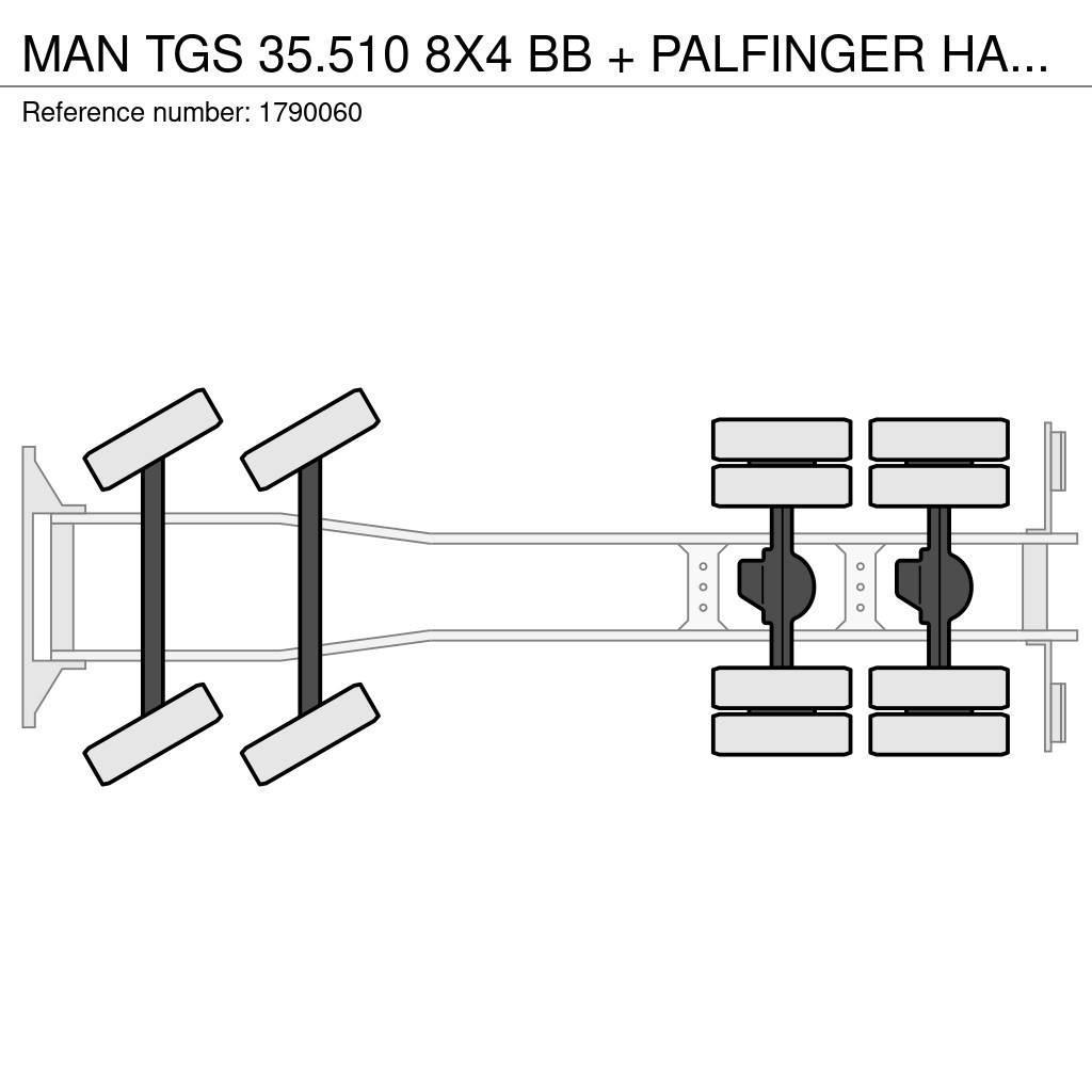 MAN TGS 35.510 8X4 BB + PALFINGER HAAKARMSYSTEEM + PAL Kranwagen
