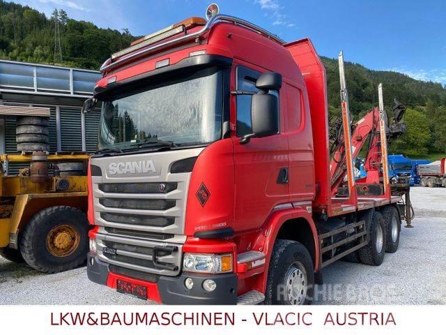 Scania G490 Holztransporter mit Kran Holztransporter