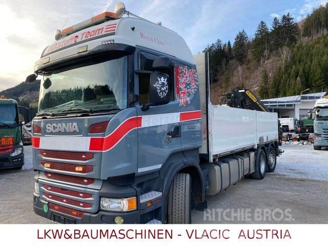 Scania R410 mit Kran Palfinger PK20002EH Pritschenwagen/Pritschenwagen mit Seitenklappe