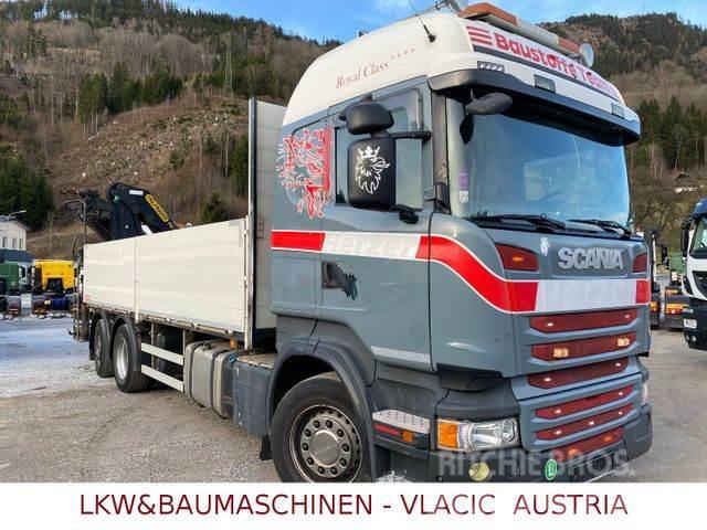 Scania R410 mit Kran Palfinger PK20002EH Pritschenwagen/Pritschenwagen mit Seitenklappe