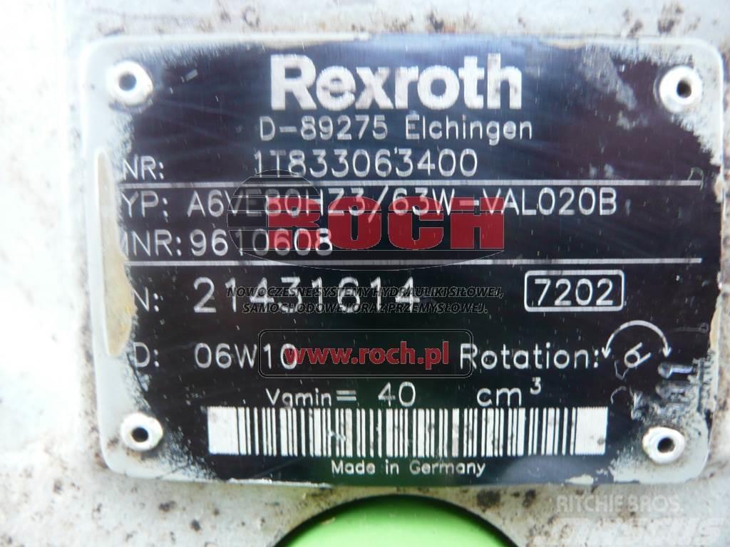 Rexroth A6VE80HZ3/63W-VAL020B 9610608 1T833063400 Motoren